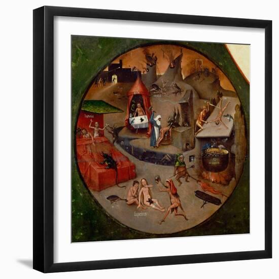 Hell, Tondo, Detail from the Panel of the Seven Deadly Sins-Hieronymus Bosch-Framed Giclee Print