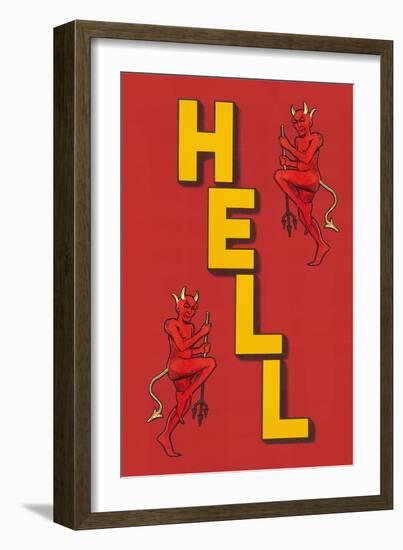 Hell, Two Devils-null-Framed Art Print