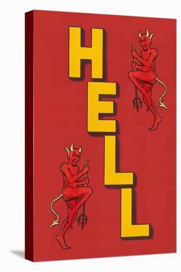 Hell, Two Devils-null-Stretched Canvas