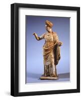 Hellenistic Tanagrina, Terracotta Statue from Tanagra, Greece-null-Framed Giclee Print