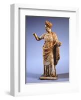 Hellenistic Tanagrina, Terracotta Statue from Tanagra, Greece-null-Framed Giclee Print