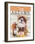 Hello Autumn  - Autumn Greetings Fox-Sheena Pike Art And Illustration-Framed Giclee Print