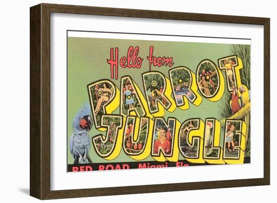 Hello from Parrot Jungle, Miami, Florida-null-Framed Art Print