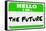 Hello I Am the Future Name Tag Sticker-iqoncept-Framed Stretched Canvas