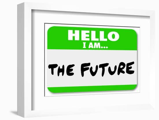 Hello I Am the Future Name Tag Sticker-iqoncept-Framed Photographic Print