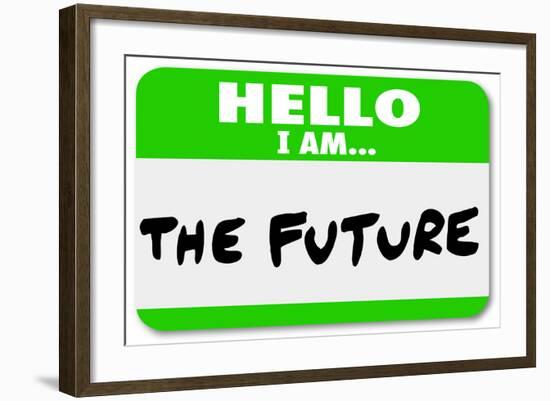 Hello I Am the Future Name Tag Sticker-iqoncept-Framed Photographic Print