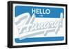 Hello I'm Hungry (Grey on Blue)-null-Framed Poster