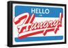 Hello I'm Hungry (Red on Blue)-null-Framed Poster