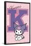 Hello Kitty and Friends: 24 College Letter - Kuromi-Trends International-Framed Poster