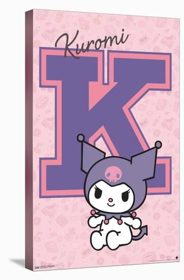Hello Kitty and Friends: 24 College Letter - Kuromi-Trends International-Stretched Canvas