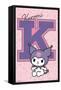 Hello Kitty and Friends: 24 College Letter - Kuromi-Trends International-Framed Stretched Canvas