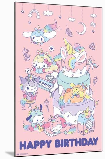 Hello Kitty and Friends - Happy Birthday-Trends International-Mounted Poster