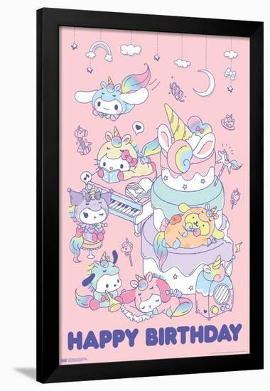 Hello Kitty and Friends - Happy Birthday-Trends International-Framed Poster