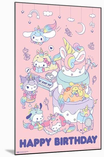 Hello Kitty and Friends - Happy Birthday-Trends International-Mounted Poster
