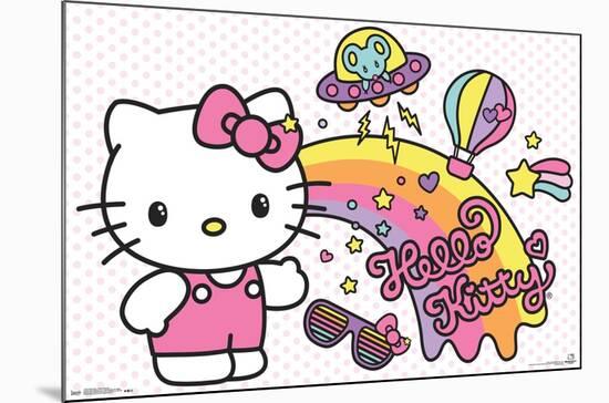 Hello Kitty - Retro Rainbow-Trends International-Mounted Poster