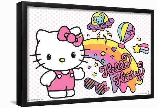 Hello Kitty - Retro Rainbow-Trends International-Framed Poster