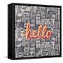 Hello Quote Hand Lettering.-ircy-Framed Stretched Canvas