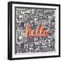 Hello Quote Hand Lettering.-ircy-Framed Art Print