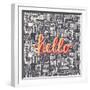 Hello Quote Hand Lettering.-ircy-Framed Art Print