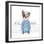 Hello, Sailor - Nautical French Bulldog Sailor-Olga_Angelloz-Framed Art Print