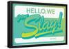 Hello, We Gon Slay! All Day (Emerald Gradient on White)-null-Framed Poster