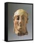 Helmeted Head of Athena, Terracotta Sculpture from Temple of Zeus in Agrigento, Sicily, Italy-null-Framed Stretched Canvas