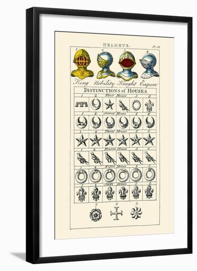 Helmets and Distinction of Houses; King, Nobility, Knight, Esquire-Hugh Clark-Framed Art Print