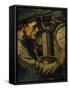 Helmsman of Submarine, Print, 20th Century-null-Framed Stretched Canvas