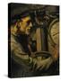 Helmsman of Submarine, Print, 20th Century-null-Stretched Canvas