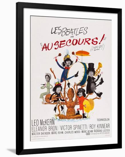 Help!, (AKA Au Secours!), French Poster Art, Top: Ringo Starr, Paul Mccartney; Bottom-null-Framed Art Print