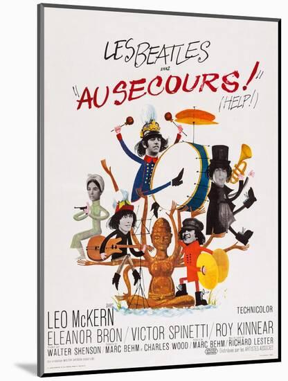 Help!, (AKA Au Secours!), French Poster Art, Top: Ringo Starr, Paul Mccartney; Bottom-null-Mounted Art Print