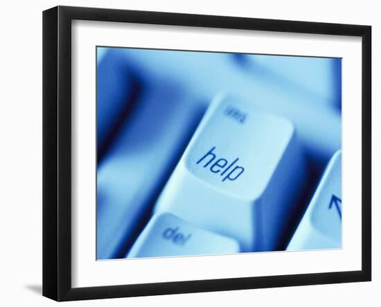 Help Button on Computer Keyboard-Lee Frost-Framed Photographic Print