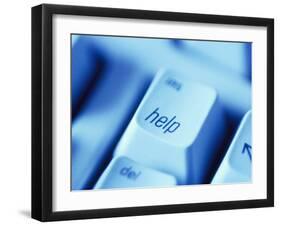 Help Button on Computer Keyboard-Lee Frost-Framed Photographic Print