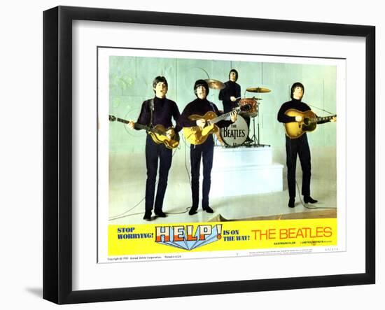 Help, from Left:Paul Mccartney, George Harrison, Ringo Starr, John Lennon, 1965-null-Framed Art Print