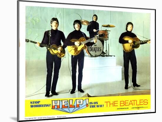 Help, from Left:Paul Mccartney, George Harrison, Ringo Starr, John Lennon, 1965-null-Mounted Art Print