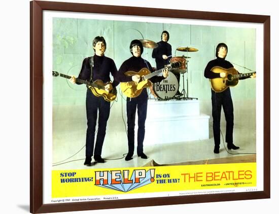 Help, from Left:Paul Mccartney, George Harrison, Ringo Starr, John Lennon, 1965-null-Framed Art Print