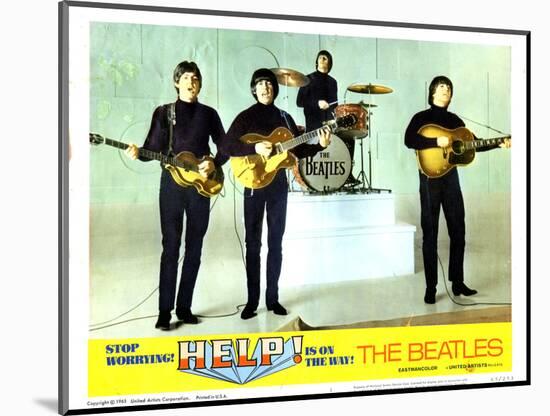 Help, from Left:Paul Mccartney, George Harrison, Ringo Starr, John Lennon, 1965-null-Mounted Art Print