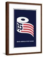 Help Make America Poop Again (Navy)-null-Framed Poster