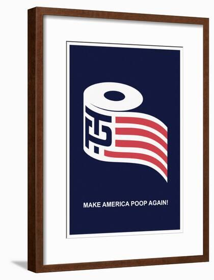 Help Make America Poop Again (Navy)-null-Framed Poster