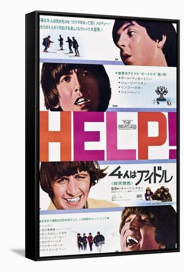 Help!, The Beatles, Japanese Poster Art, 1965-null-Framed Stretched Canvas