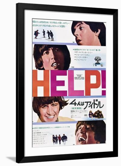 Help!, The Beatles, Japanese Poster Art, 1965-null-Framed Art Print