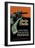 Help Them - Keep Your War Savings Pledge-Caspar Emerson, Jr.-Framed Art Print