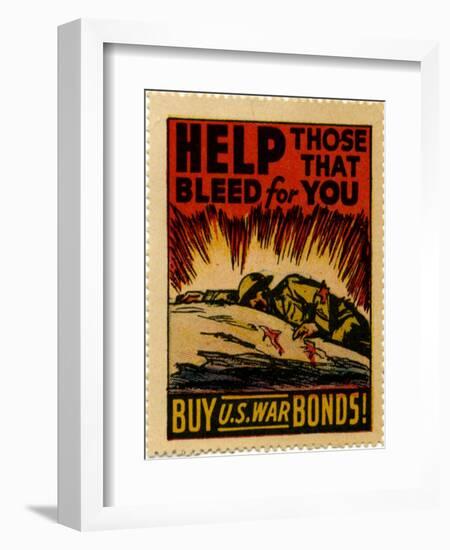 "Help Those That Bleed For You -- Buy U.S. War Bonds!", 1943-null-Framed Giclee Print