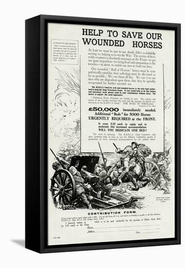 Help to Save Our Wounded Horses 1917-null-Framed Stretched Canvas