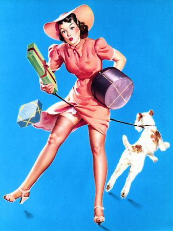 Help Wanted! Pin-Up with Dog 1939' Posters - Gil Elvgren | AllPosters.com