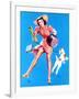 Help Wanted! Pin-Up with Dog 1939-Gil Elvgren-Framed Art Print