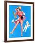 Help Wanted! Pin-Up with Dog 1939-Gil Elvgren-Framed Art Print