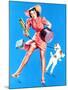 Help Wanted! Pin-Up with Dog 1939-Gil Elvgren-Mounted Art Print