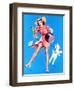 Help Wanted! Pin-Up with Dog 1939-Gil Elvgren-Framed Art Print