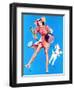 Help Wanted! Pin-Up with Dog 1939-Gil Elvgren-Framed Art Print